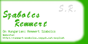 szabolcs remmert business card